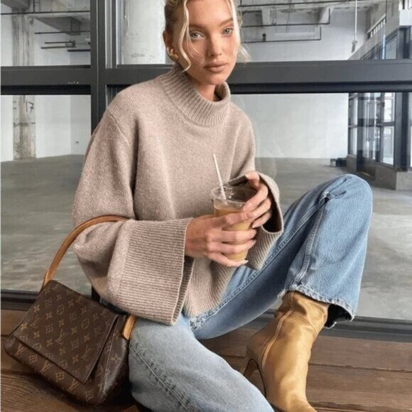 Authentic Louis Vuitton Mini Looping Monogram Tote Shoulder Hand Bag Y2K Brown - Picture 6 of 16